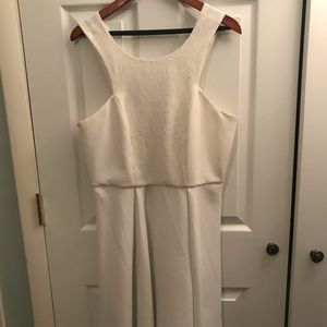 White Lace Paneled Cocktail Dress Size 12